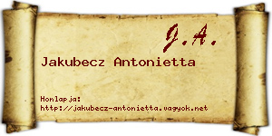 Jakubecz Antonietta névjegykártya